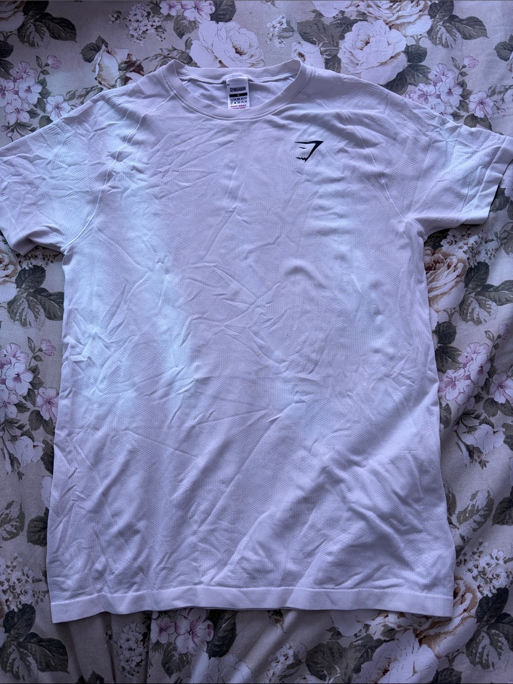 Gymshark White Short Sleeve Crew T-Shirt with Small Black Logo